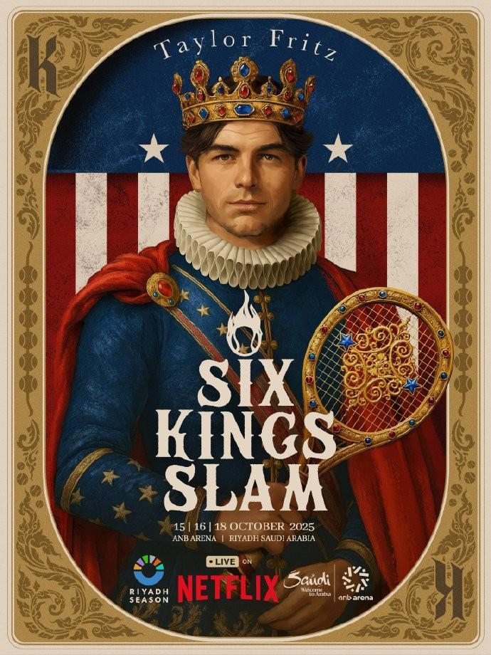 网球六王大满贯单人海报公布，比赛将于10月中旬在沙特进行